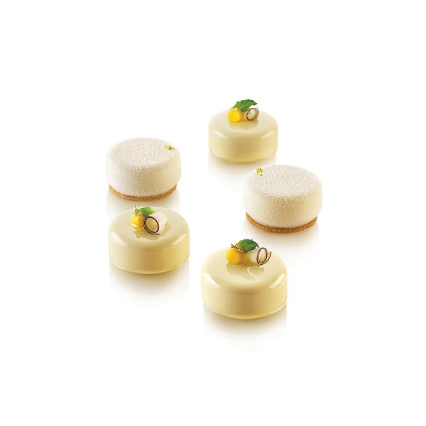 Essenziale 30 Silikomart: stampo tondo in silicone bianco per semifreddi mignon ø45h20 mm