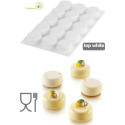 Essenziale 30 Silikomart: stampo tondo in silicone bianco per semifreddi mignon ø45h20 mm