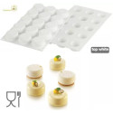 Essenziale 30 Silikomart: stampo tondo in silicone bianco per semifreddi mignon ø45h20 mm