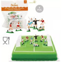 Set per decorazione a tema calcio con 2 porte e 7 giocatori in plastica per alimenti da Decora