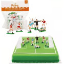 Set per decorazione a tema calcio con 2 porte e 7 giocatori in plastica per alimenti da Decora