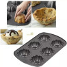 Coppetta biscotto per gelato Wilton: teglia antiaderente per 6 cialde biscotto per gelato a fiore ø9 cm Coppetta biscotto per gelato Wilton: teglia antiaderente per 6 cialde biscotto per gelato a fiore ø9 cm