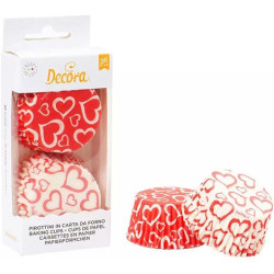 Pirottini Love Decora (Ø5×H3,2cm) – Carta Forno Decorata Cuori e Cuoricini (36 Pz)