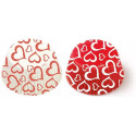 Pirottini Love Decora: in carta forno diametro 5 cm altezza 3,2 cm con decoro cuori e cuoricini