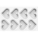 Level Hearts 35 Silikomart: stampo silicone per 8 monoporzioni a forma di cuori 80x66xh12 mm