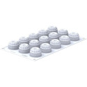 Pleincoeur Round 27 Silikomart: stampo silicone bianco per 15 mini porzioni tonde ø40xh27 mm