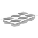 Pleincoeur Oval 145 Silikomart: stampo in silicone bianco per 6 monoporzioni ovali da 124x84xh43 mm