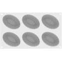 Pleincoeur Oval 145 Silikomart: stampo in silicone bianco per 6 monoporzioni ovali da 124x84xh43 mm