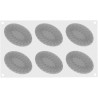 Pleincoeur Oval 145 Silikomart: stampo in silicone bianco per 6 monoporzioni ovali da 124x84xh43 mm