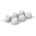 Pleincoeur Oval 145 Silikomart: stampo in silicone bianco per 6 monoporzioni ovali da 124x84xh43 mm