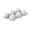 Pleincoeur Oval 145 Silikomart: stampo in silicone bianco per 6 monoporzioni ovali da 124x84xh43 mm