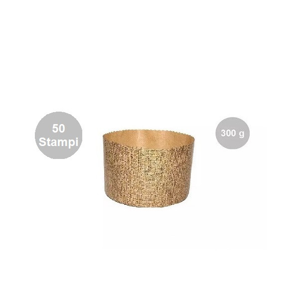 Set 50 stampi in carta forno per panettone alto da 300 g
