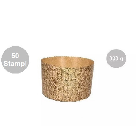 Set 50 stampi in carta forno per panettone alto da 300 g Set 50 stampi in carta forno per panettone alto da 300 g