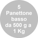 Da 500 a 1000 g set 5 stampi panettone basso in carta forno