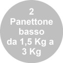 Da 1500 a 3000 g set 2 stampi panettone basso in carta forno