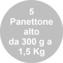 Da 300 a 1500 g set 5 stampi panettone alto in carta forno