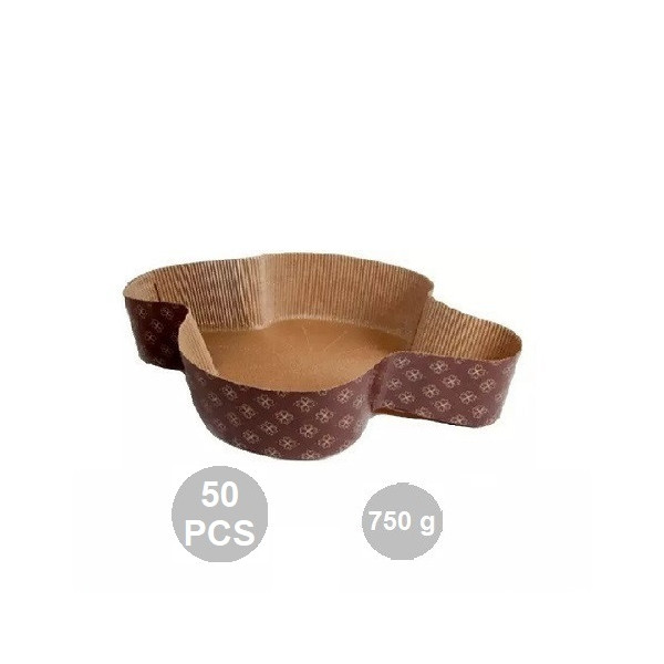 Set di 50 stampi per colomba  da 750 g in carta forno calandrata monouso