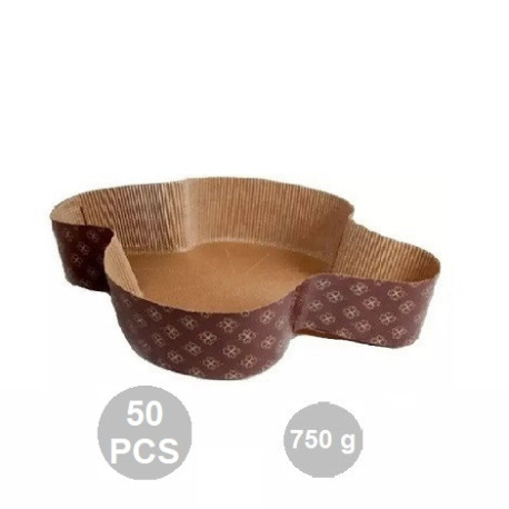 Set di 50 stampi per colomba da 750 g in carta forno calandrata monouso Set di 50 stampi per colomba da 750 g in carta forno calandrata monouso