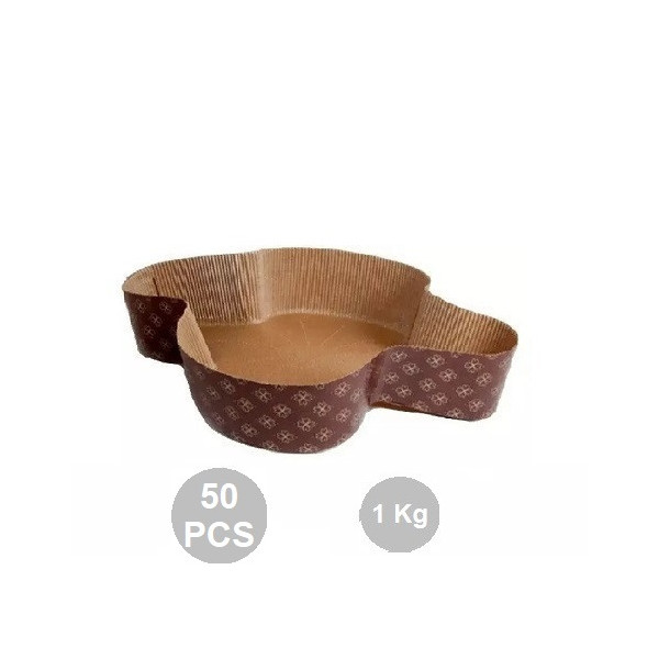 Set di 50 stampi per colomba di pasqua dal peso di 1 Kg in carta cellulosa calandrata monouso
