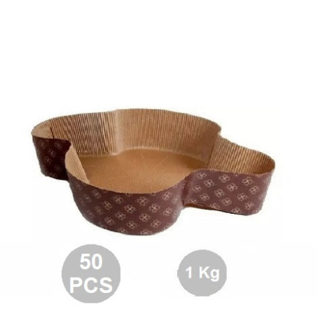 Set di 50 stampi per colomba di pasqua dal peso di 1 Kg in carta cellulosa calandrata monouso