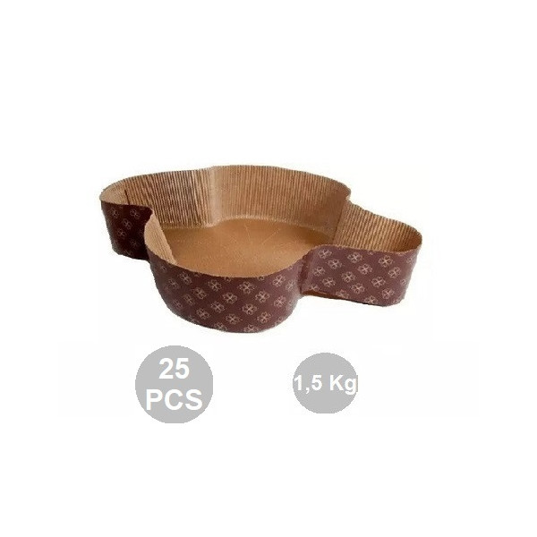 Set di 25 stampi colomba di pasqua in carta forno calandrata per colombe dal peso di 1,5 Kg
