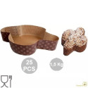 Set di 25 stampi per colombe di pasqua in carta forno calandrata ideale per colombe dal peso di 1,5 Kg
