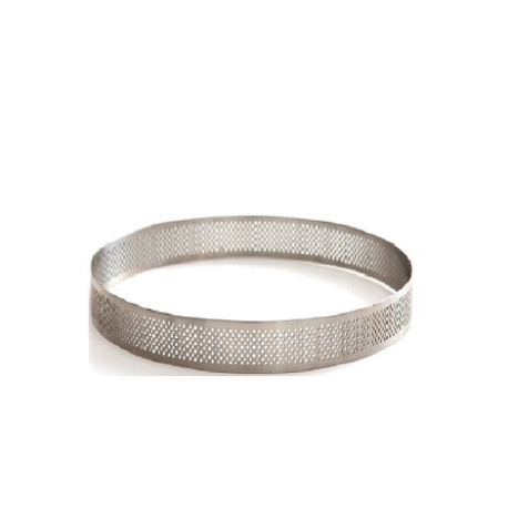 Anello micro-forato in acciaio inox, fascia di ø8xh2 cm da Decora, per crostatine tonde
