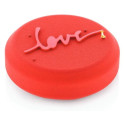 Kit Love 360 Silikomart stampo silicone tondo ø12xh3,5 cm con tappetino decoro scritta love