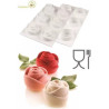 Rosa 145 Silikomart: stampo in silicone bianco per 6 rose di ø7xh5,5 cm