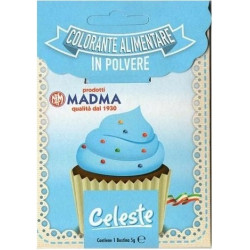 Colorante in polvere idrosolubile celeste Madma da 5 g