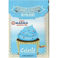 Madma Colorante Alimentare in Polvere Idrosolubile Celeste (5g) – per Impasti e Creme