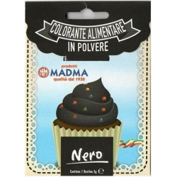 Madma Colorante Alimentare in Polvere Idrosolubile Nero (5g) – per Impasti e Creme