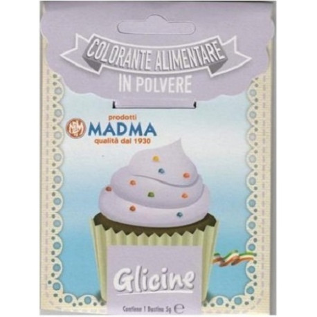 Colorante in polvere idrosolubile glicine di Madma in bustina da 5 g Colorante in polvere idrosolubile glicine di Madma in bustina da 5 g