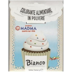 Colorante in polvere idrosolubile bianco di Madma in bustina da 5 g