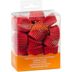 200 Pirottini bon bon rossi in carta forno ø2,7xh1,7 cm da Decora