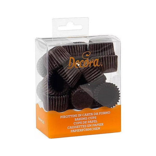 200 Pirottini bon bon marroni in carta forno ø2,7xh1,7 cm da Decora