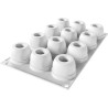 Secret 40 Silikomart: stampo in silicone bianco effetto 3D per 12 mini porzioni bicchierini di ø4,5xh3,6 cm e volume 4 cl Secret 40 Silikomart: stampo in silicone bianco effetto 3D per 12 mini porzioni bicchierini di ø4,5xh3,6 cm e volume 4 cl