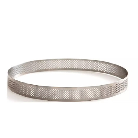 Anello micro-forato in acciaio inox, fascia di ø15xh2 cm da Decora, per crostatine tonde Anello micro-forato in acciaio inox, fascia di ø15xh2 cm da Decora, per crostatine tonde