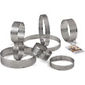 Anello per torte Decora: anello microforato per crostate tonde in acciaio h2 o h3,5 cm da ø15 a ø24 cm