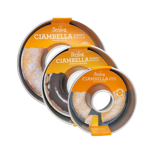 Ciambella Savarin Decora: stampo in acciaio antiaderente da ø20 a ø28 cm di h7,5 cm