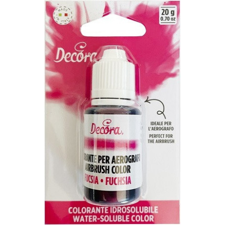 Colorante idrosolubile liquido fucsia, ad uso alimentare, per aerografo, 20 g da Decora