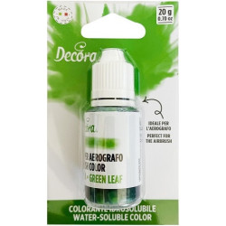 Colorante idrosolubile liquido verde foglia, ad uso alimentare, per aerografo, 20 g Decora