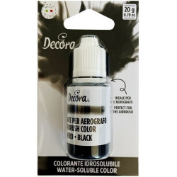 Colorante idrosolubile liquido nero, ad uso alimentare, per aerografo, 20 g da Decora