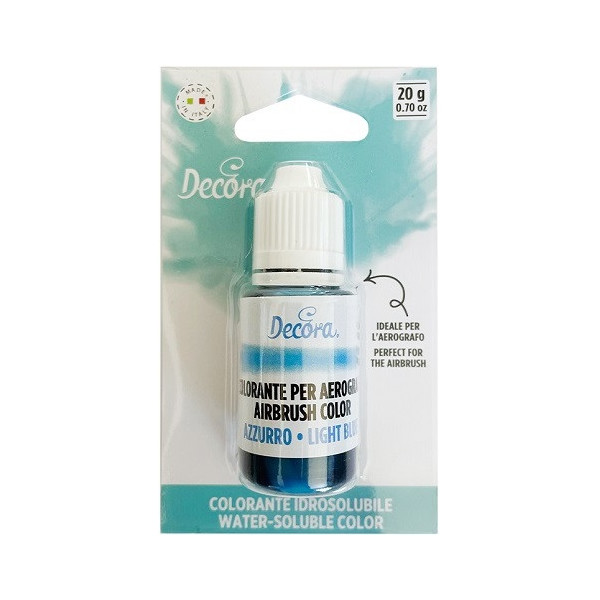 Colorante idrosolubile liquido azzurro, ad uso alimentare, per aerografo, 20 g da Decora