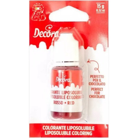 Colorante liposolubile liquido rosso, ad uso alimentare, da 15 g, di Decora