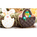 Tagliapasta cestino e bunny Decora: set 2 sagome in plastica a forma di cestino 6x6,5xh2,2 cm e coniglio 4,5x7,5xh2,2 cm