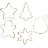 Tagliapasta fantasie del Natale Decora set 5 cutter in metallo dorato