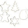 Tagliapasta fantasie del Natale Decora set 5 cutter in metallo dorato Tagliapasta fantasie del Natale Decora set 5 cutter in metallo dorato
