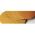 Da ø26 a ø34 cm piatto ala porta-torta in cartoncino color oro h 0,15 cm