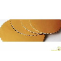 Da ø26 a ø34 cm piatto ala porta-torta in cartoncino color oro h 0,15 cm